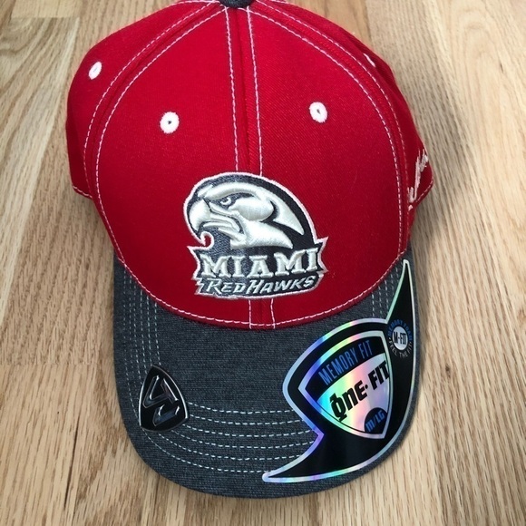 Miami Red Hawks NCAA Red Hat Medium Large NWT - Picture 3 of 10